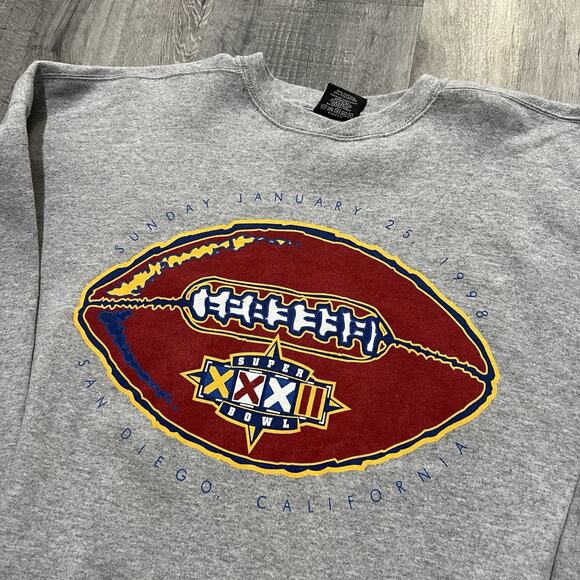 VTG Starter Super Bowl XXXII 1998 Sweatshirt Broncos Vs Packers Football Sz 2XL - Picture 2 of 4